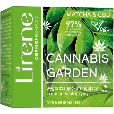 Lirene Dermoprogram Cannabis Garden, Wygładzająco-liftingujący krem antybakteryjny do twarzy na dzień