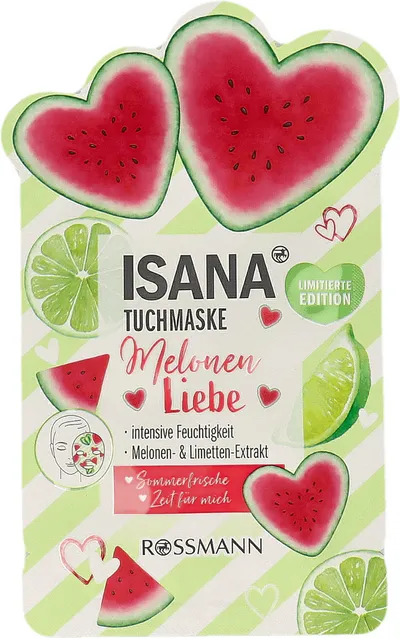 Isana Melonen Liebe Tuchmaske (Maska w płachcie `Miłość do arbuza`)