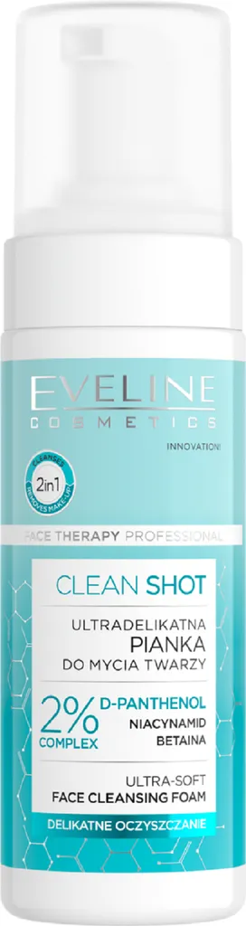 Eveline Cosmetics Face Therapy Professional, Clean Shot, Ultradelikatna pianka do mycia twarzy