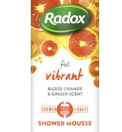 Radox Feel Vibrant, Shower Mousse Blood Orange & Ginger Scent (Pianka do mycia i golenia pod prysznic)