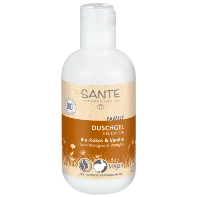 Sante Naturkosmetik Family, Duschgel Coco & Vanilla (Żel pod prysznic `Kokos i wanilia`)
