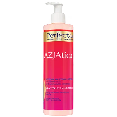 Perfecta AZJAtica, Ryżowe mleczko - lotion do demakijażu lub mycia oczu twarzy `Oczyszczani, nawilżenie, detox`