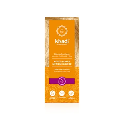 Khadi Natural Hair Color Medium Blonde (Henna do włosów Średni Blond)