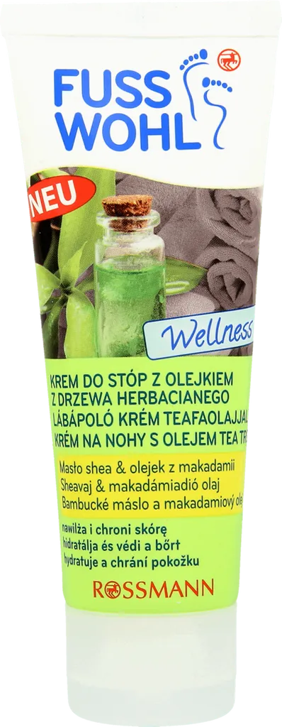 Fusswohl Wellness, Krem do stóp z olejkiem z drzewa herbacianego