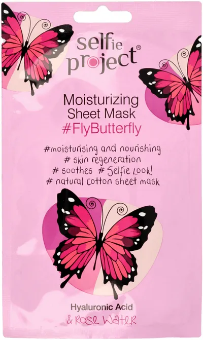 Selfie Project #FlyButterfly, Nawilżająca maska na tkaninie