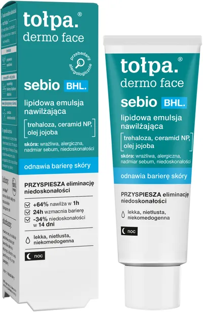 Tołpa Dermo Face, Sebio BHL, Lipidowa emulsja nawilżająca na noc