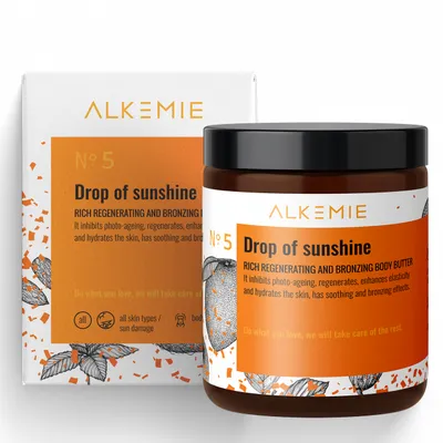 Alkmie No. 5 Sun for Everyone, Drop of Sunshine, Rich Regenerating & Bronzing Body Butter (Masło do ciała brązujące)