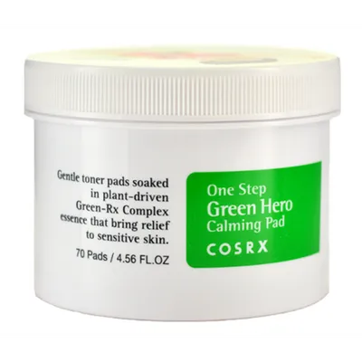 Cosrx One Step, Green Hero Calming Pad (Kojące płatki do twarzy)