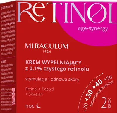 Miraculum Retinol Age-Synergy, Krem wypełniający na noc z 0,1% czystego retinolu