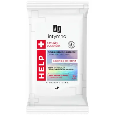 AA Intymna, Help, Pielęgnujące chusteczki do higieny intymnej `Kojenie i ochrona`