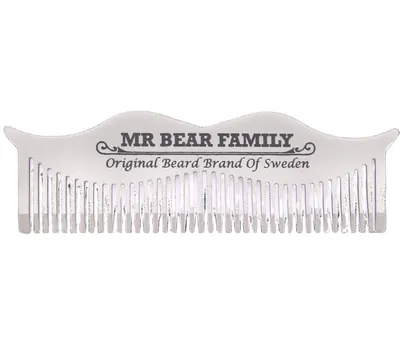 Mr Bear Family Stalowy grzebień do wąsów i brody