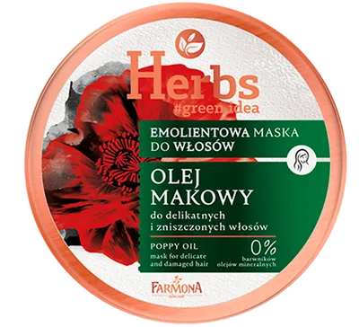 Herbs Emolientowa maska do delikatnych i zniszczonych włosów `Olej makowy`
