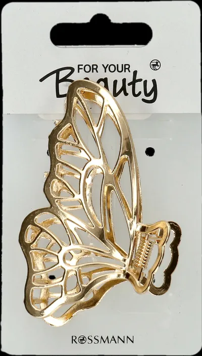 For Your Beauty Klamra do włosów złoty motyl