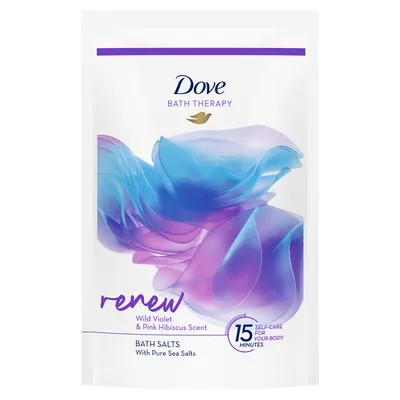 Dove Bath Therapy, Renew Wild Violet & Pink Hibiscus Scent Bath Salts (Sól do kąpieli)