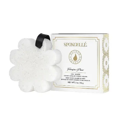 Spongelle Freesia Pear, Body Wash Infused Buffer (Piankowa gąbka pod prysznic wielokrotnego użytku)