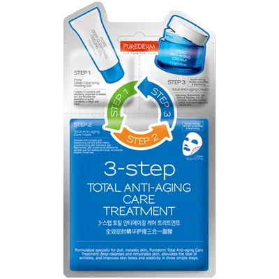 Purederm 3-Step Total Anti-Aging Care Treatment (3-etapowy zabieg przeciwstarzeniowy do twarzy)