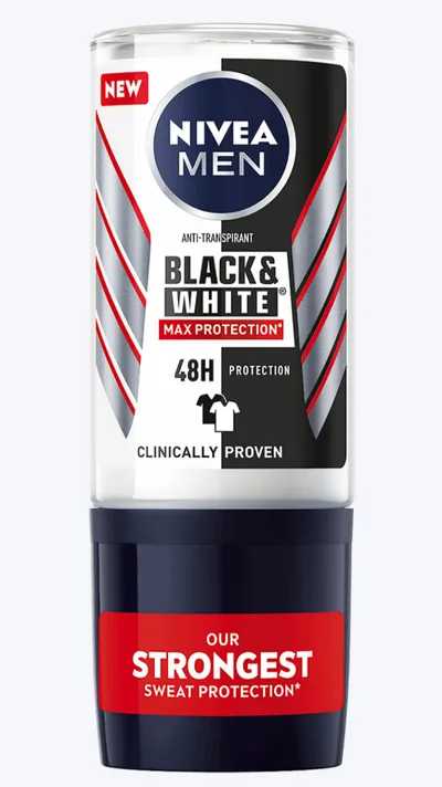 Nivea Men, Black & White Max Protection Anti-perspirant Roll-on 48h (Antyperspirant roll-on dla mężczyzn)