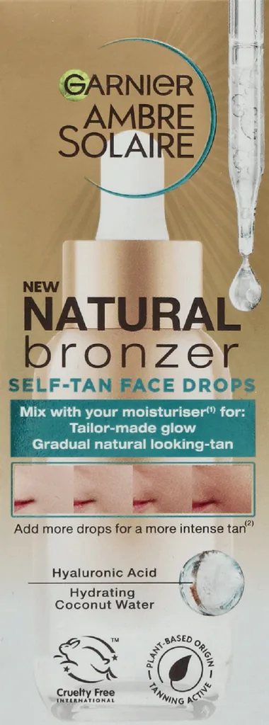 Garnier Ambre Solaire, Natural Bronzer Self-Tan Face Drops (Kropelki samoopalające do twarzy)