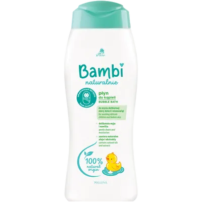 Bambi Naturalnie, Płyn do kąpieli do mycia delikatnej skóry dzieci i niemowląt