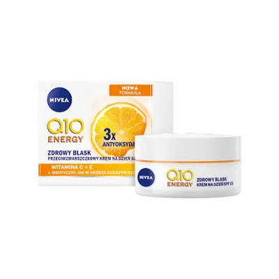 Nivea Q10 Energy Zdrowy blask, Przeciwzmarszczkowy krem na dzień SPF15