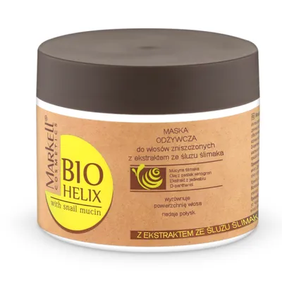 Markell Cosmetics Bio-Helix, Natural Hair Mask for Damaged Hair (Maska odżywcza z ekstraktem ze śluzu ślimaka do włosów zniszczonych)