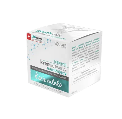 Vollare Cosmetics Kozie Mleko, Nawilżający krem do twarzy z kwasem hialuronowym