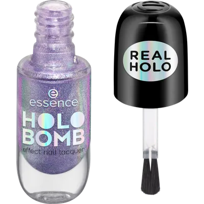 Essence Holo Bomb, Effect Nail Lacquer (Lakier do paznokci z efektem holo)