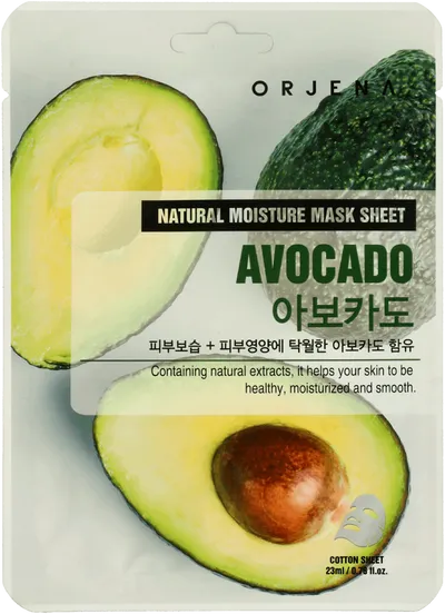 Orjena Natural Moisture Mask Sheet Avocado (Maska w płachcie z awokado odżywczo-odmładzająca)