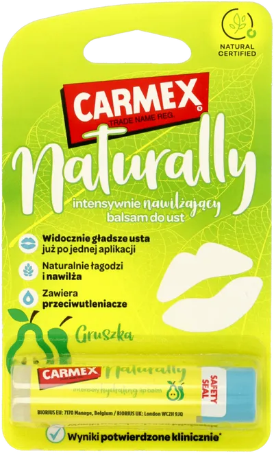 Carma Laboratories Carmex, Naturally Intensely Hydrating Lip Balm Pear (Intensywnie nawilżający balsam do ust `Gruszka`)