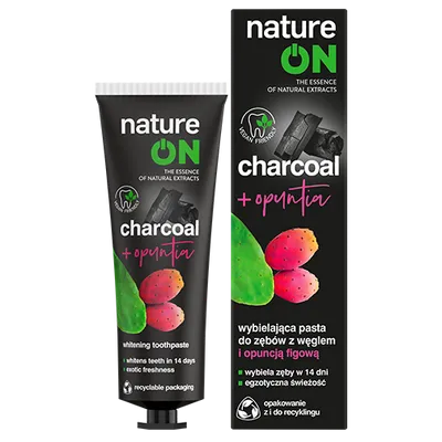 natureON Charcoal + Opuntia, Wybielająca pasta do zębów