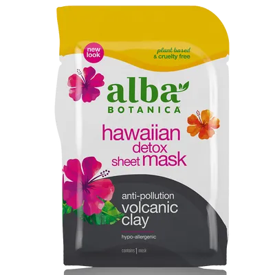 Alba Botanica Hawaiian Detox Sheet Mask Anti-Pollution Volcanic Clay (Detoksykująca maska w płachcie z glinką wulkaniczną)