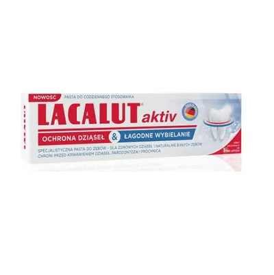 Lacalut Aktiv, Pasta do zębów `Ochrona dziąseł & łagodne wybielanie`