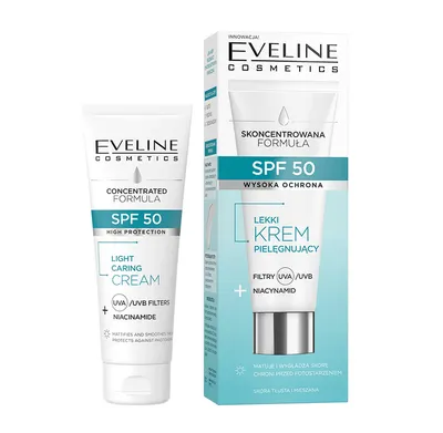 Eveline Cosmetics Skoncentrowana Formuła, Lekki krem pielęgnujący SPF 50