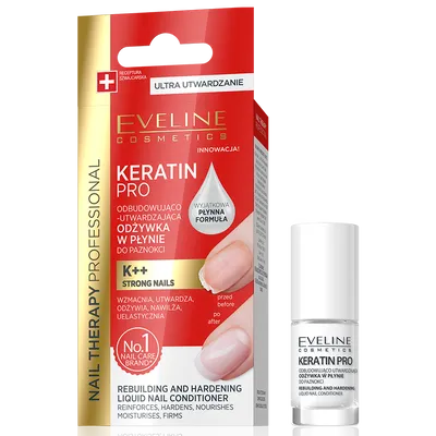 Eveline Cosmetics Keratin Pro, Odbudowująco-utwardzająca odżywka w płynie