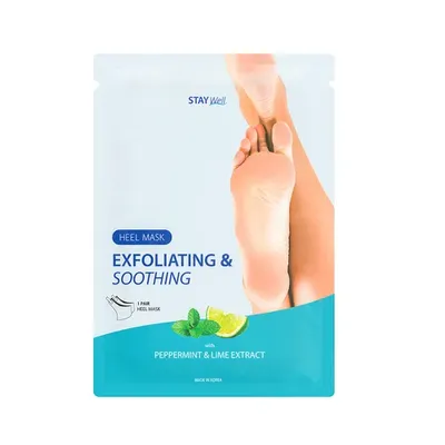 Stay Well Peppermint & Lime, Exfoliating & Soothing Heel Mask (Mięta i Limonka, Maska do pięt)