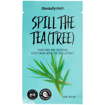 The Beauty Dept. Spill The Tea (Tree) Purifying and Soothing Sheet Mask (Oczyszczająca maska w płachcie)