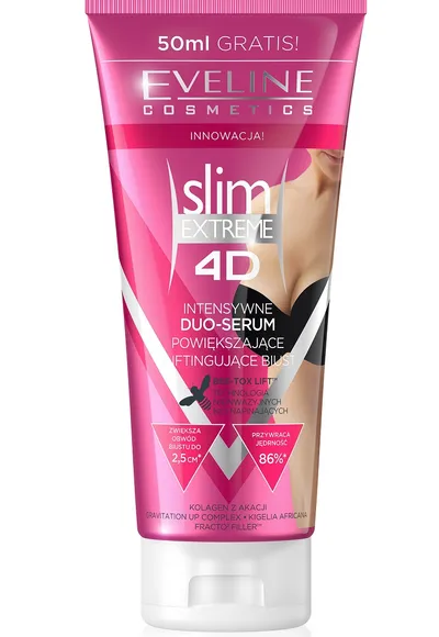 Eveline Cosmetics Slim Extreme 4D , Intensywne duo - serum powiększające i liftingujące biust  (nowa wersja )