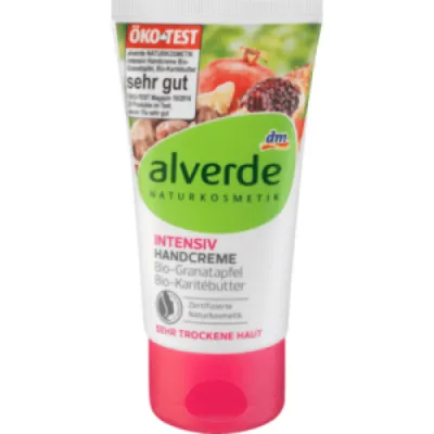 Alverde Handcreme Intensiv Granatapfel & Karitébutter (Intensywnie regenerujący krem do rąk z olejem z pestek granatu i masłem shea)