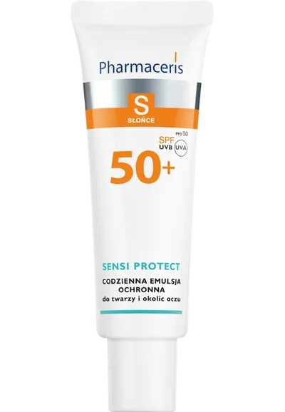Pharmaceris S Słońce, Sensi-Protect, Codzienna emulsja ochronna do twarzy i okolic oczu SPF 50+ UVB/PPD 50 UVA/