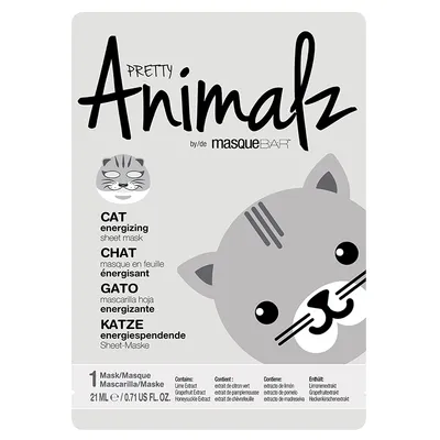 Masque Bar Pretty Animalz, Cat Energizing Sheet Mask (Energizująca maska w płachcie `Kot`)