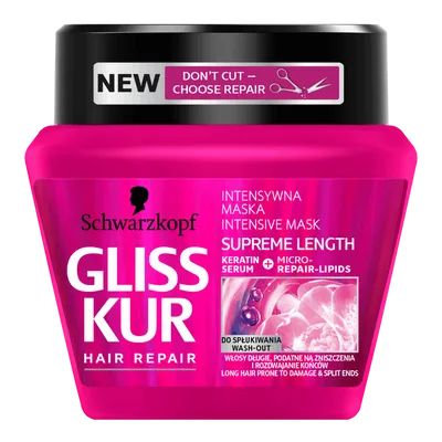 Schwarzkopf Gliss Kur Supreme Length, Mask (Intensywna maska do włosów długich z keratynowym serum, regeneracyjnymi mikro-lipidami i esencją z piwonii)