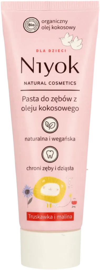 Niyok Pasta do zębów z oleju kokosowego dla dzieci `Truskawka i Malina`