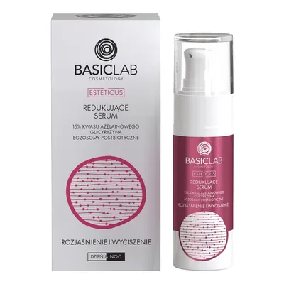 BasicLab Dermocosmetics Esteticus, Redukujące serum z 15% kwasu azelainowego, glicyryzyną i egzosomami postbiotycznymi