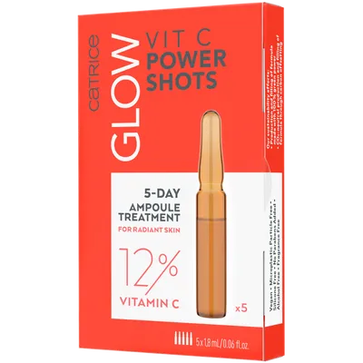 Catrice Glow, Vit-C Power Shots 5-Day Ampoule Treatment (Ampułki do twarzy z 12% witaminą C)