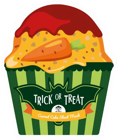Dr. Mola Trick or Treat, Carrot Cake Sheet Mask (Maseczka w płachcie rozjaśniająca z marchewką)