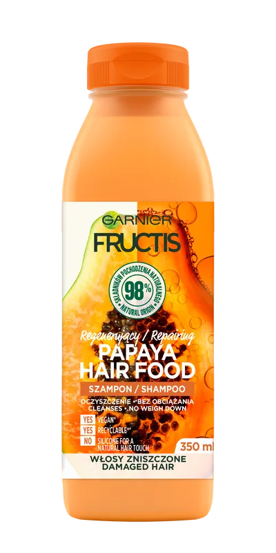 Garnier Fructis, Papaya Hair Food, Regenerujący szampon do włosów zniszczonych