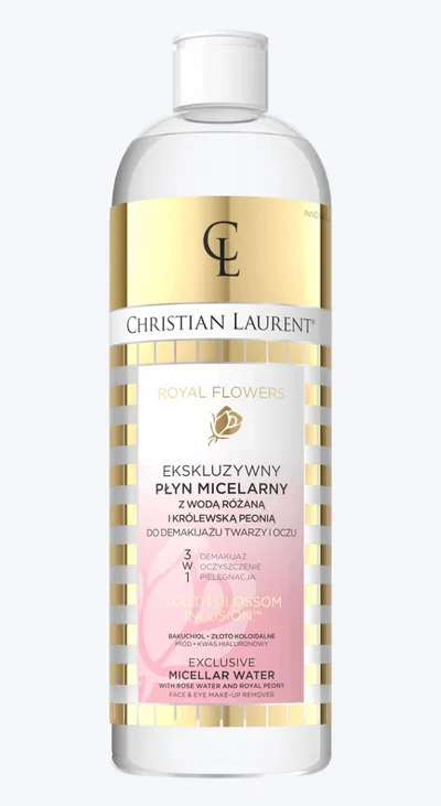 Christian Laurent Royal flowers, Ekskluzywny płyn micelarny z wodą różaną i królewską peonią 3 w 1