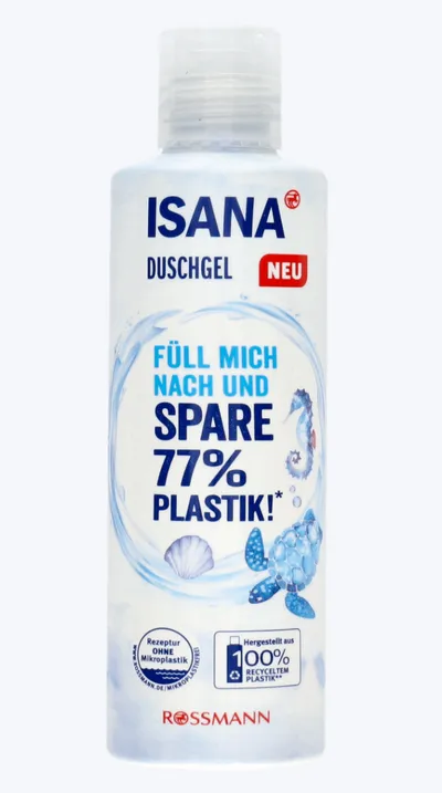 Isana Füll mich Nach und Spare 77% Plastik Duschgel Sensitiv (Żel pod prysznic)