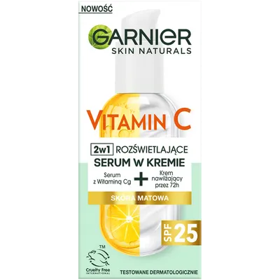 Garnier Skin Naturals, Vitamin C, 2w1 Rozświetlające serum w kremie