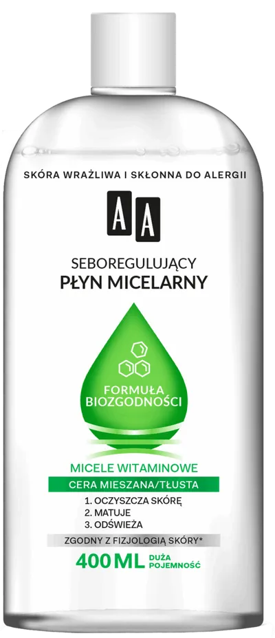 AA Formuła Biozgodności, Seboregulujący płyn micelarny cera mieszana i tłusta